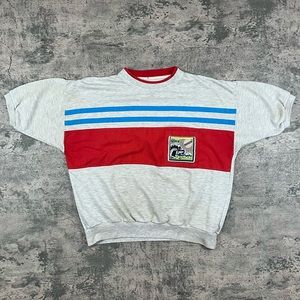 Vintage 90s Grey Reebok Sport Short-sleeve Sweatshirt Size Large